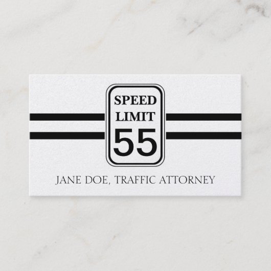 Snelheidslimietteken verkeersprocureur wetgever visitekaartje (Voorkant)