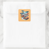 Snelheidsmachines Vierkante Sticker (Tas)