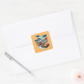 Snelheidsmachines Vierkante Sticker (Envelop)