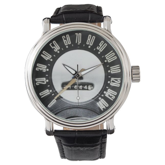 Snelheidsmeter 1957 Klassieke Sportauto Horloge (Voorkant)