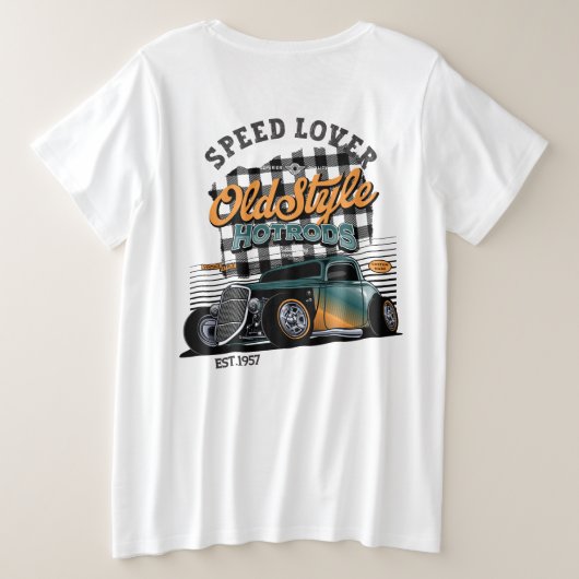 Snelheidsmeter Grote Maat T-shirt (Design achterkant)