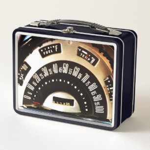 Snelheidsmeter met meters van klassieke auto uit d