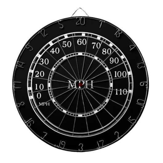 Snelheidsmeter MPH Monogram Garage Dart Board Dartbord (Voorkant)
