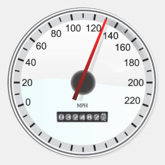 snelheidsmeter ronde sticker