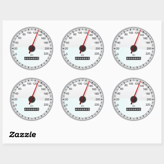 snelheidsmeter ronde sticker (Vel)