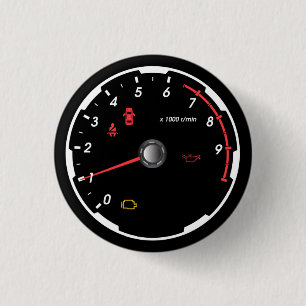 Snelheidsmeter - Tachometer Ronde Button 3,2 Cm