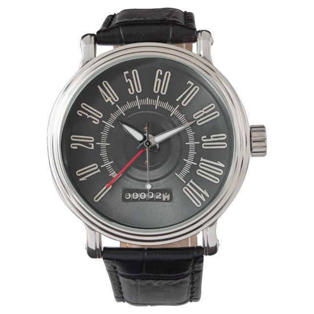 Snelheidsmeter van klassieke auto uit 1960 horloge (Voorkant)