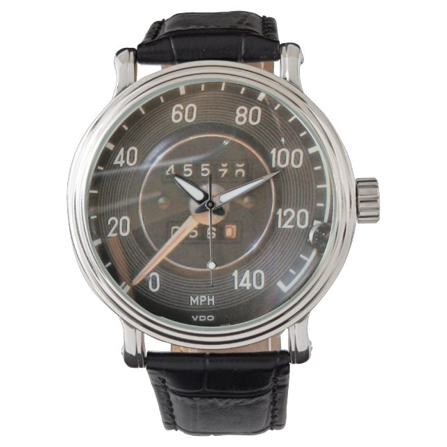 Snelheidsmeter van vintage Duitse luxeauto Horloge (Voorkant)