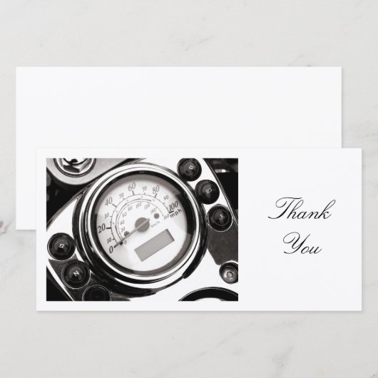 Snelheidsmeter voor motor - Dank u wel Bedankkaart (Voorkant / Achterkant)