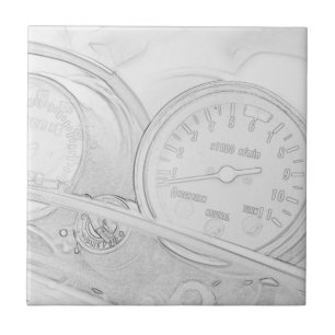 Snelheidsmeter voor motorfietsen tegeltje