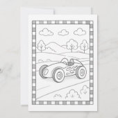 Snelheidsrace Auto Kinderen Verjaardag Kaart (Achterkant)