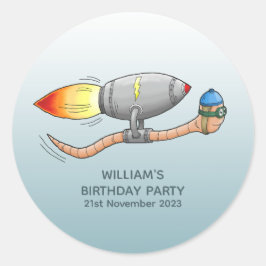 Snelheidsraketworm Ronde Sticker