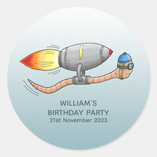 Snelheidsraketworm Ronde Sticker (Voorkant)