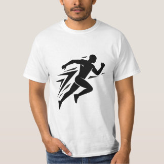 Snelheidsrenner Silhouet Atletisch Sportontwerp T-shirt