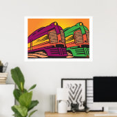 Snelheidstreins afdrukken poster (Thuiskantoor)