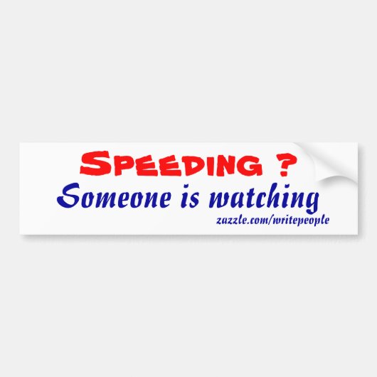 snelheidswaarschuwing bumperstickers (Voorkant)