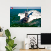 SNELLE AANVAL SUBMARINE - SSN-781 POSTER (Thuiskantoor)