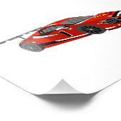 Snelle auto-cartoon | Extreme race |Kies achterkle Foto Afdruk (Hoek)