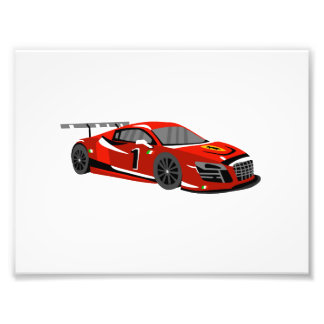 Snelle auto-cartoon | Extreme race |Kies achterkle Foto Afdruk