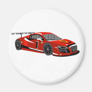 Snelle auto-cartoon   Extreme race  Kies achterkle Magneet