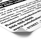 Snelle auto Logo, Auto Dealership Adverteren Poster (Hoek)