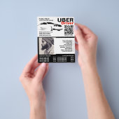 Snelle auto Logo, Foto, Uber chauffeur, prijslijst Flyer (Hand)