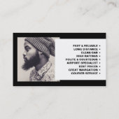 Snelle auto Logo, Foto, Uber chauffeur, prijslijst Visitekaartje (Achterkant)