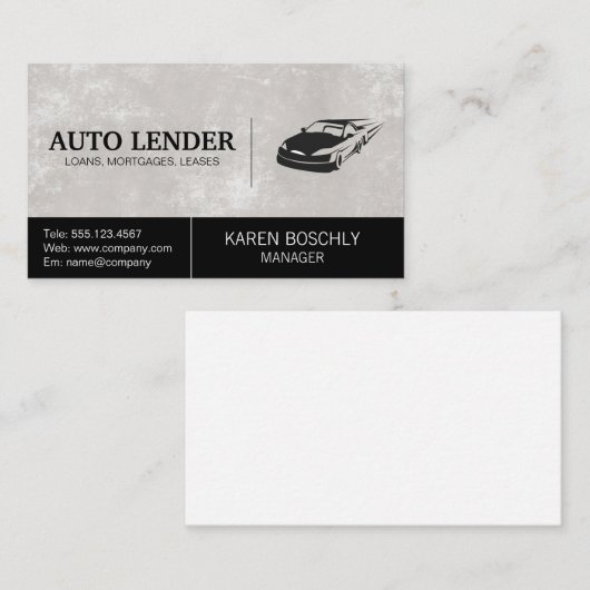 Snelle auto Logo Visitekaartje (Voorkant / Achterkant)