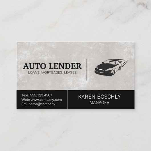 Snelle auto Logo Visitekaartje (Voorkant)