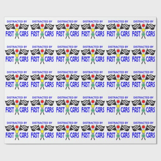 Snelle auto's cadeaupapier (Vlak)