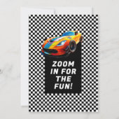 Snelle auto's kinder race verjaardagskaart kaart (Achterkant)