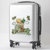 SNELLE BABY HUGGING RABBIT IRISH ST. PATRICK'S DAG STICKER (Koffer)