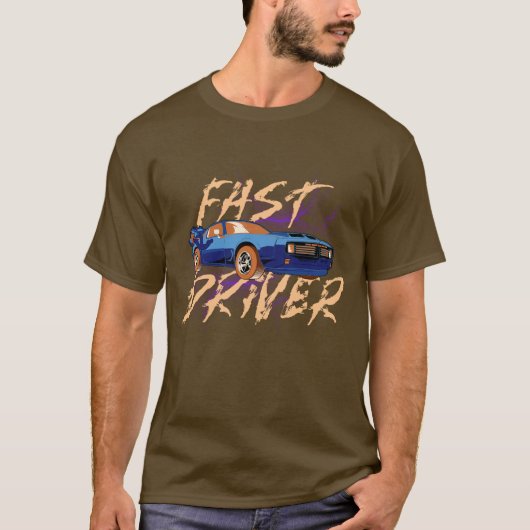 SNELLE BESTUURDER - blauw T-shirt (Voorkant)