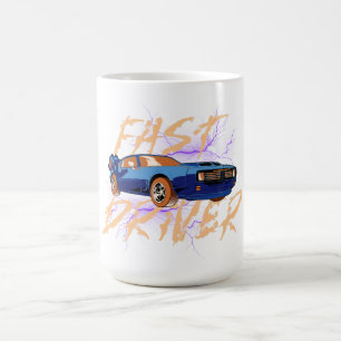 SNELLE BESTUURDER - blauwe KOFFIEBEEKER Koffiemok