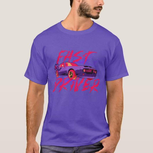SNELLE BESTUURDER - paars T-shirt (Voorkant)