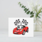 Snelle cartoon vlag - Kies achterkleur Briefkaart (Staand voorkant)