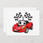 Snelle cartoon vlag - Kies achterkleur Briefkaart (Voorkant / Achterkant)