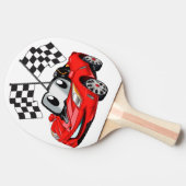 Snelle cartoon vlag - Kies achterkleur Tafeltennisbatje (Zijkant)