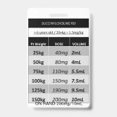 Snelle dosering betreffende: Succinylcholine RSI v Badge (Achterkant)