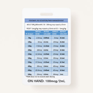 SNELLE DOSERING RE: FENTANYL VOOR RSI SEDATIE & PI BADGE