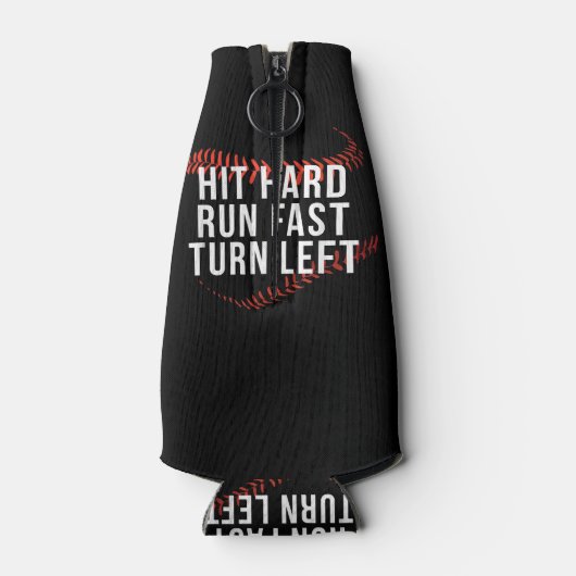 Snelle draai links Funny Baseball Player Flesjeskoeler (Achterkant)