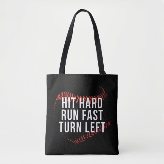 Snelle draai links Funny Baseball Player Tote Bag (Voorkant)