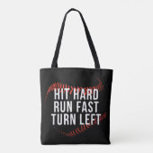 Snelle draai links Funny Baseball Player Tote Bag (Achterkant)