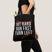 Snelle draai links Funny Baseball Player Tote Bag (Dichtbij)