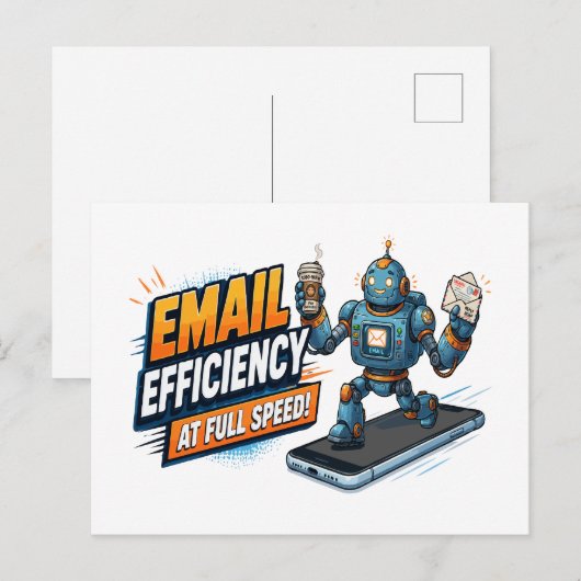 Snelle E-mailproductiviteitsrobot Briefkaart (Voorkant / Achterkant)
