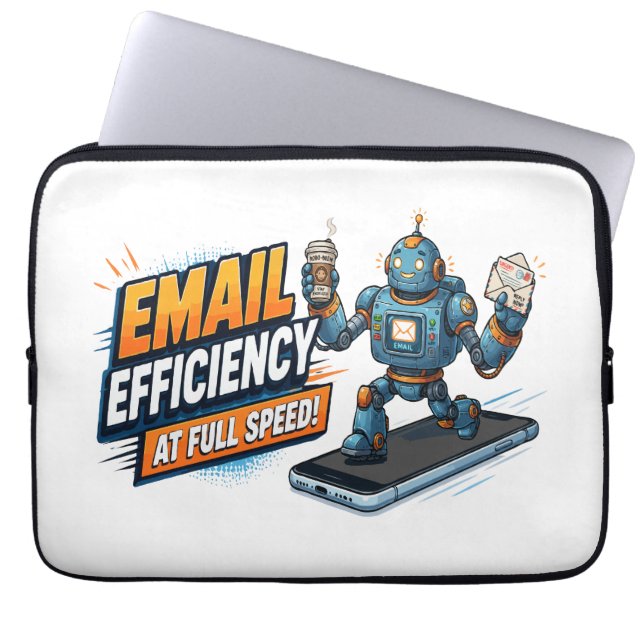 Snelle E-mailproductiviteitsrobot Laptop Sleeve (Voorkant)