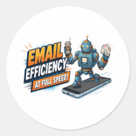 Snelle E-mailproductiviteitsrobot Ronde Sticker
