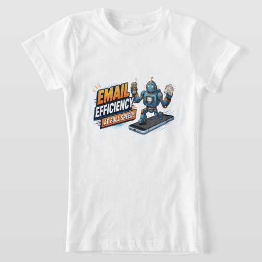 Snelle E-mailproductiviteitsrobot T-shirt (Laagn)