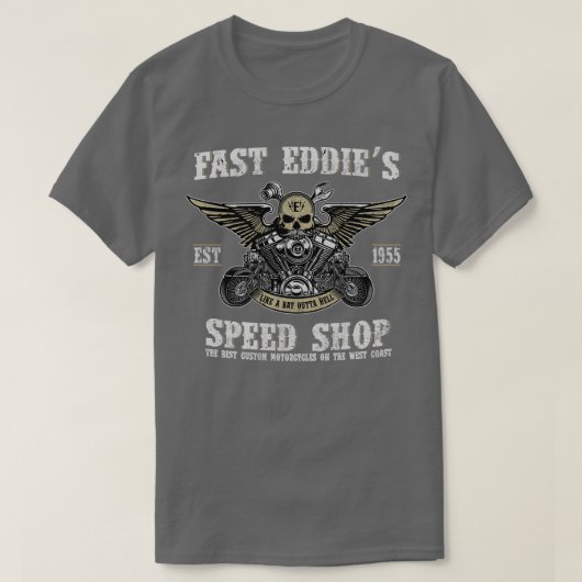 Snelle Eddies Speed Shop T-shirt (Design voorkant)