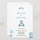 SNELLE EEN BLAUWE AUTO UITNODIGING (Voorkant / Achterkant)